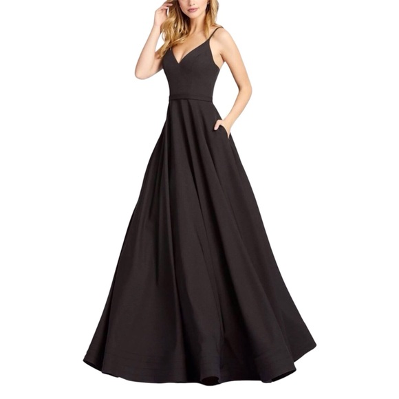 Mac Duggal Dresses & Skirts - Mac Duggal Black Backless V-Neck Ball Gown
